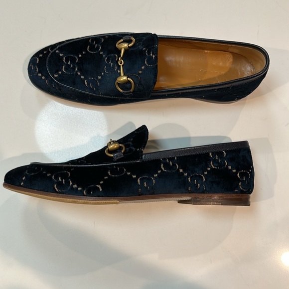 MEN'S GUCCI JORDAAN BLUE GG VELVET LOAFER Size 7.5=8US - Picture 12 of 17